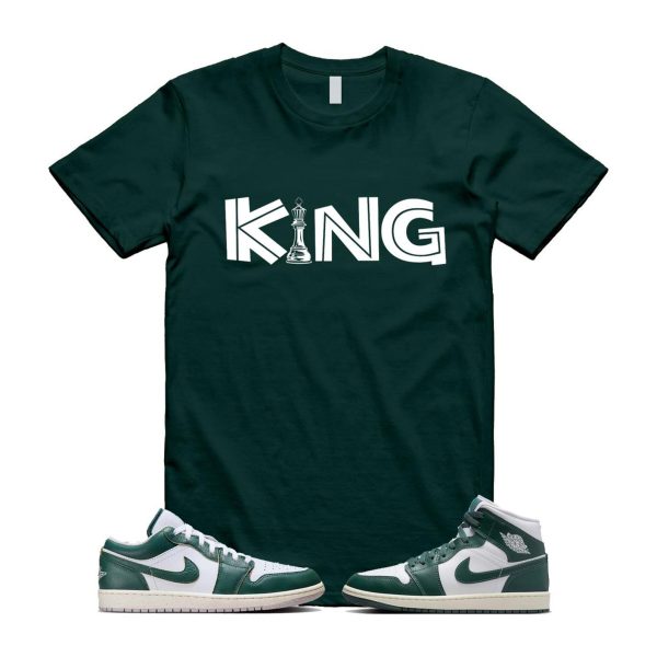 1 Oxidized Green White Sail Mid Low T Shirt Match KING ,Fq7687-300 / BQ6472-133 Jezsport.com