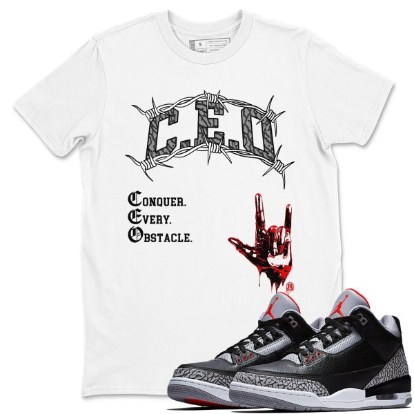 CEO T-Shirts To Match Jordans Streetwear 3s Retro Black Cement, DN3707-010 Jezsport.com