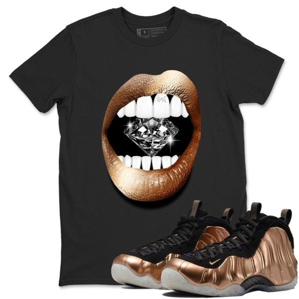 Lips Diamond T-Shirts To Match Jordans Streetwear Air Foamposite One Metallic Copper, FZ9902-001 Jezsport.com