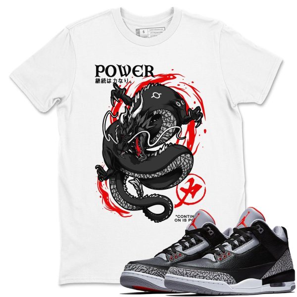 Dragon Power T shirts to match sneakers AJ3 Black Cement, DN3707-010 Jezsport.com