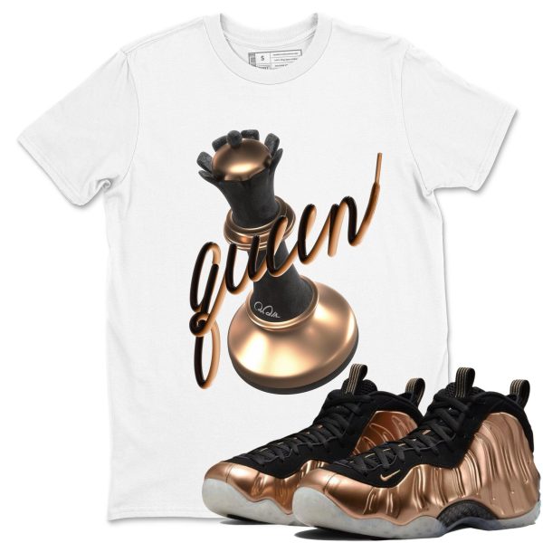 3D Queen Unisex Cotton T-Shirt To Match Air Foamposite One Metallic Copper, FZ9902-001 Jezsport.com