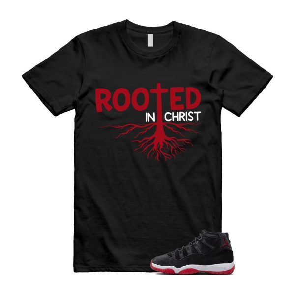 11 Bred Velvet Black Gym Red White T Shirt Match ROOTED ,DB5457-061 Jezsport.com