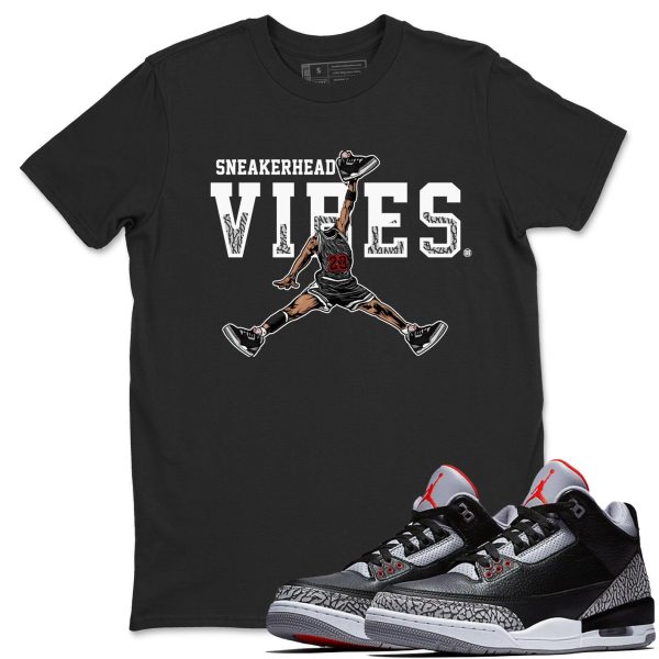 Sneakerhead Vibes Unisex Graphic T-Shirts To Match Sneakers 3s Retro Black Cement, DN3707-010 Jezsport.com