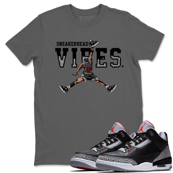 Sneakerhead Vibes Unisex Graphic T-Shirts To Match Sneakers 3s Retro Black Cement, DN3707-010 Jezsport.com