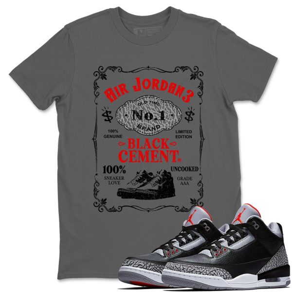 Sneaker Label Unisex Graphic T-Shirts To Match Sneakers 3s Retro Black Cement, DN3707-010 Jezsport.com