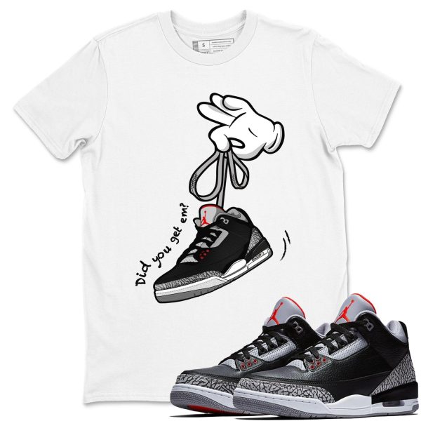 Cartoon Hands Unisex Graphic T-Shirts To Match Sneakers 3s Retro Black Cement, DN3707-010 Jezsport.com