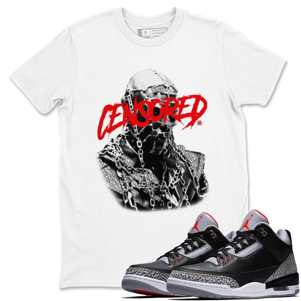 Censored Graphic Unisex Graphic T-Shirts To Match Sneakers 3s Retro Black Cement, DN3707-010 Jezsport.com