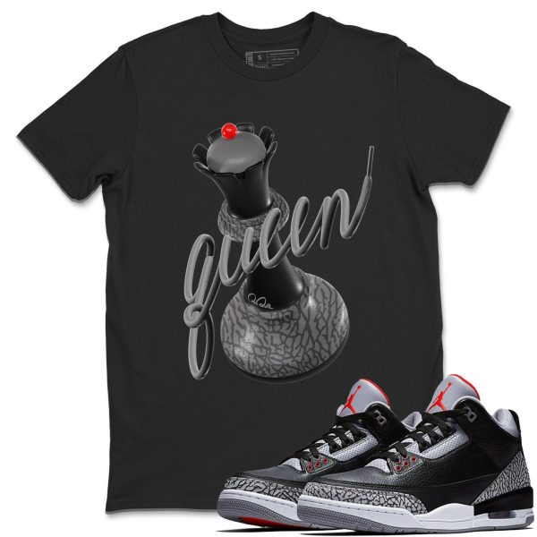 3D Queen Unisex Graphic T-Shirts To Match Sneakers 3s Retro Black Cement, DN3707-010 Jezsport.com