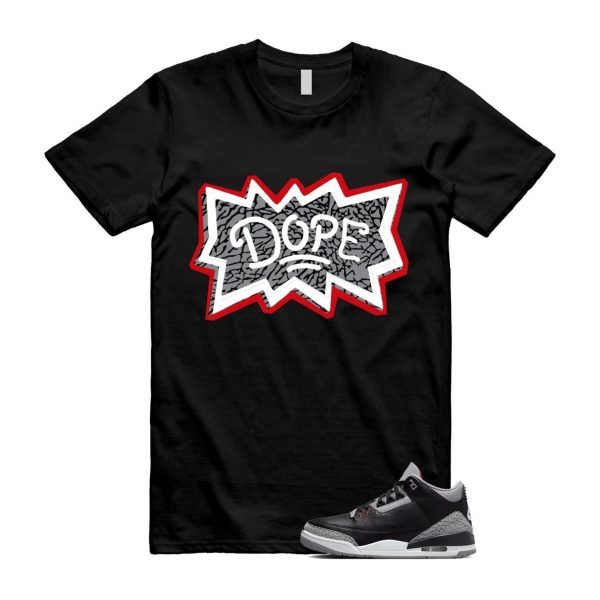 3 Black Cement Grey Fire Red Sail 2024 T Shirt Match DOPE ,DN3707-010 Jezsport.com