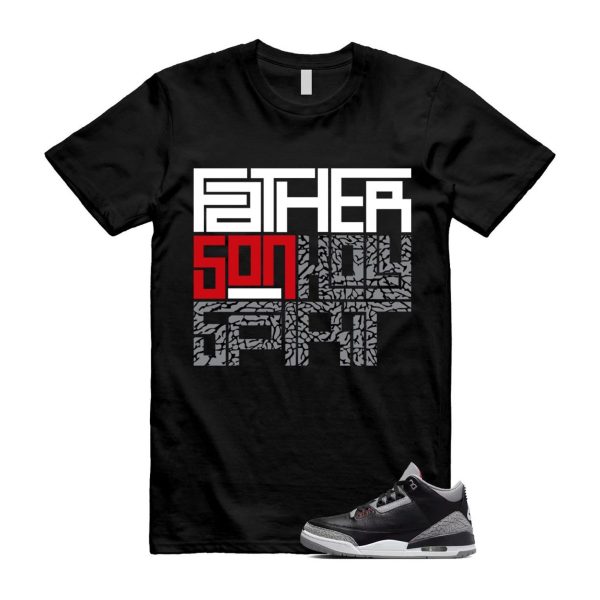 3 Black Cement Grey Fire Red Sail 2024 T Shirt Match FATHER ,DN3707-010 Jezsport.com