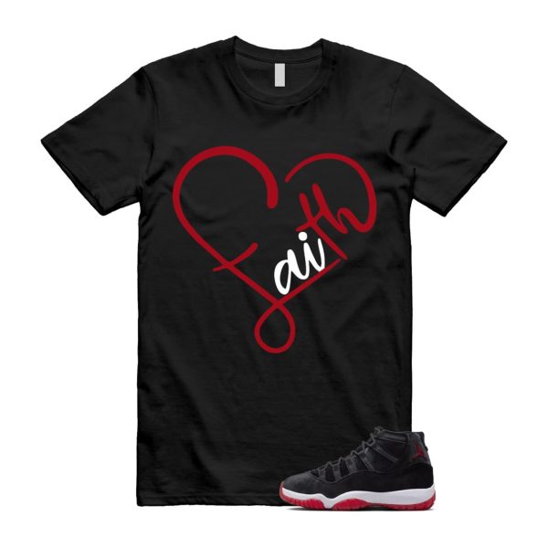 11 Bred Velvet Black Gym Red White T Shirt Match FAITH ,DB5457-061 Jezsport.com