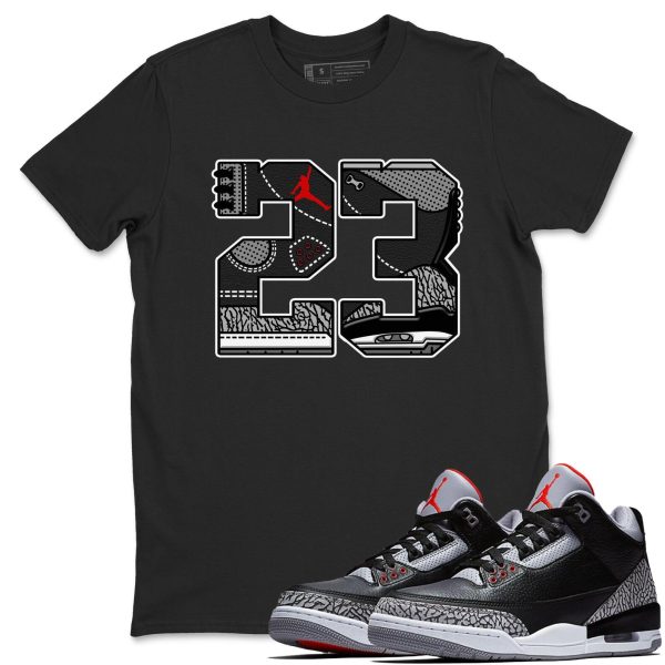 23 Unisex Graphic T-Shirts To Match Sneakers 3s Retro Black Cement, DN3707-010 Jezsport.com