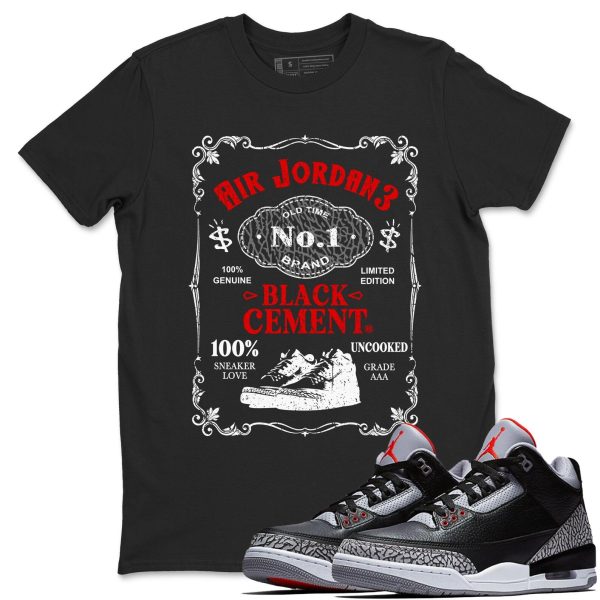 Sneaker Label Unisex Graphic T-Shirts To Match Sneakers 3s Retro Black Cement, DN3707-010 Jezsport.com