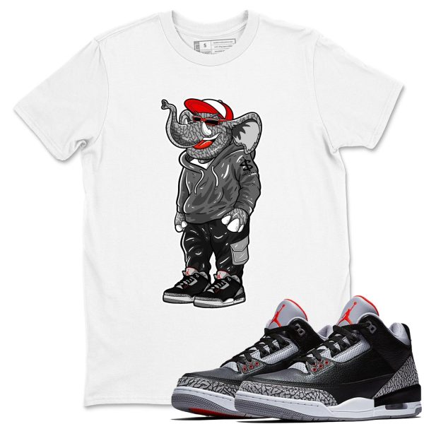 Sneakerhead Elephant Unisex Graphic T-Shirts To Match Sneakers 3s Retro Black Cement, DN3707-010 Jezsport.com