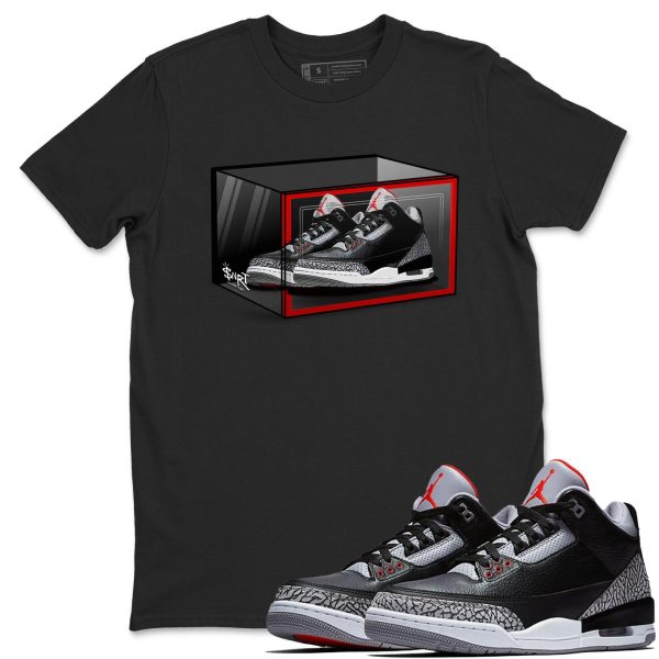 Shoe Box Unisex Graphic T-Shirts To Match Sneakers 3s Retro Black Cement, DN3707-010 Jezsport.com