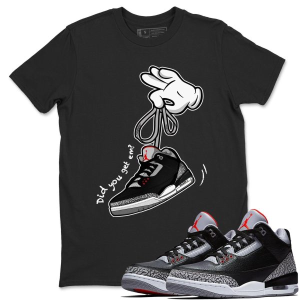 Cartoon Hands Unisex Graphic T-Shirts To Match Sneakers 3s Retro Black Cement, DN3707-010 Jezsport.com