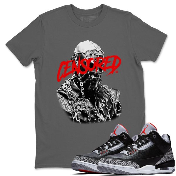 Censored Graphic Unisex Graphic T-Shirts To Match Sneakers 3s Retro Black Cement, DN3707-010 Jezsport.com