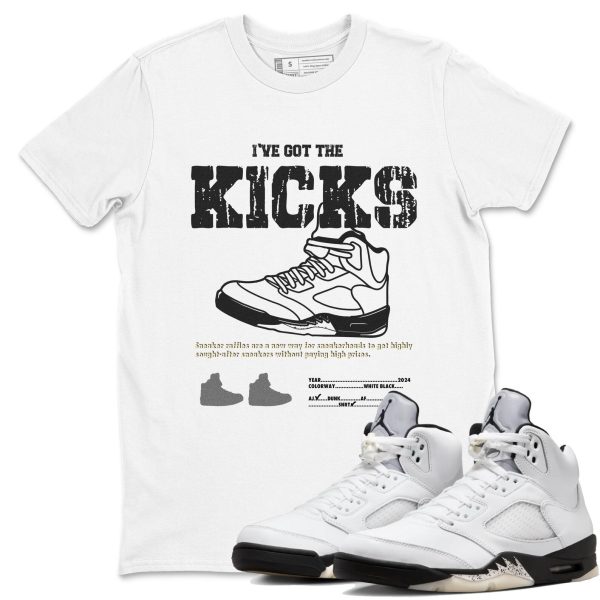 I've Got The Kicks Unisex Graphic T-Shirts To Match Sneakers 5 White Black, DD0587-110 Jezsport.com