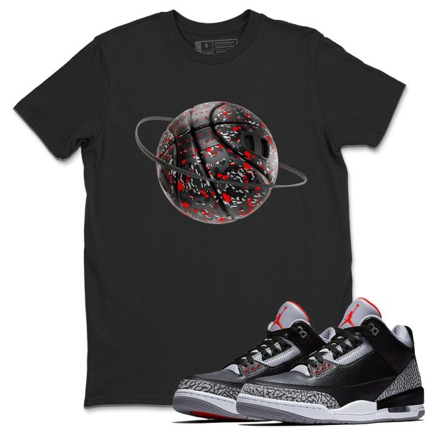 Camo Basketball Planet Unisex Graphic T-Shirts To Match Sneakers 3s Retro Black Cement, DN3707-010 Jezsport.com