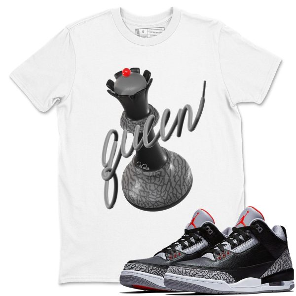 3D Queen Unisex Graphic T-Shirts To Match Sneakers 3s Retro Black Cement, DN3707-010 Jezsport.com