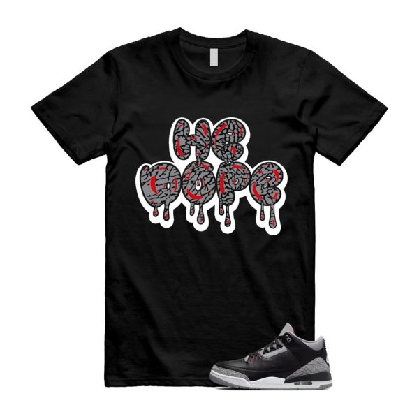 3 Black Cement Grey Fire Red Sail 2024 T Shirt Match HE DOPE ,DN3707-010 Jezsport.com