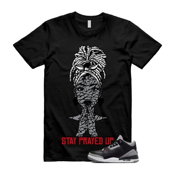 3 Black Cement Grey Fire Red Sail 2024 T Shirt Match PRAY ,DN3707-010 Jezsport.com