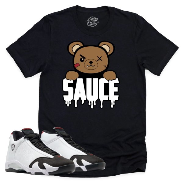 Sauce Shirt, Air Jordan 14 Black Toe Shirt Match Sneaker ,487471-160 Jezsport.com